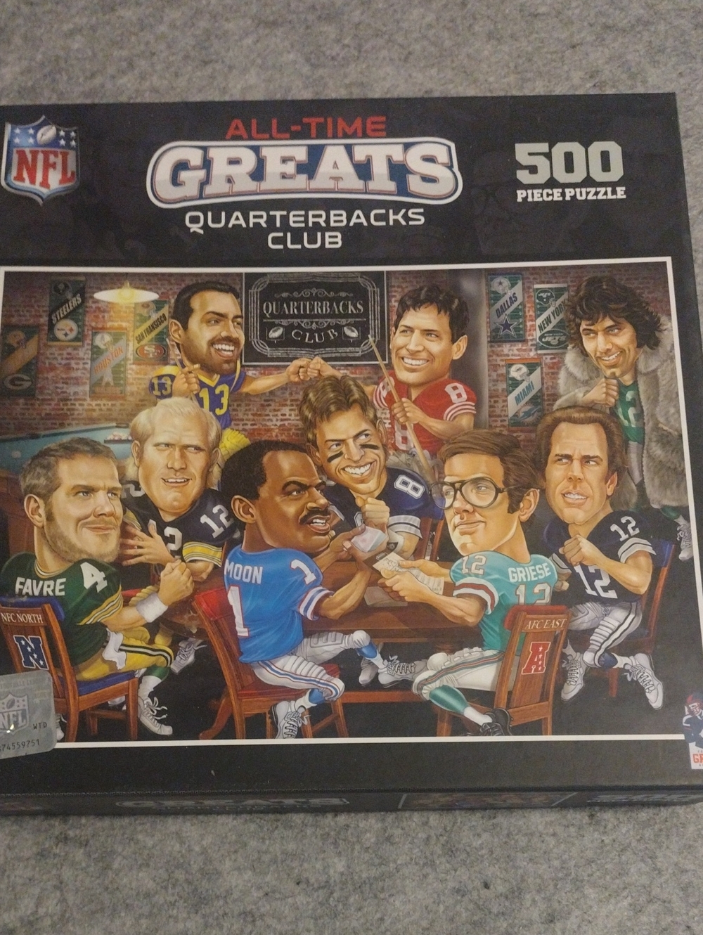 NFL All-Time Greats Quarterbacks Club Puzzle - Black, Blue, Red, Green